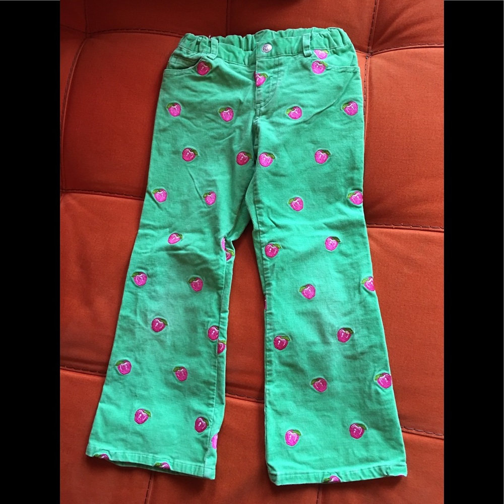 Lilly pulitzer girls rare sz 6 green jeans apple.